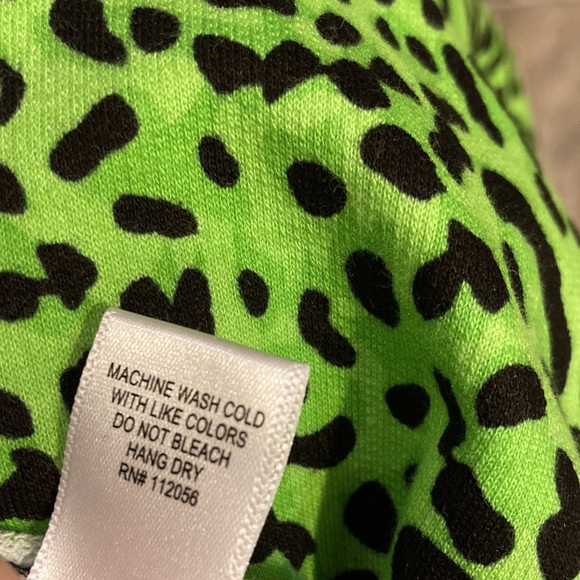 NWT Set French Terry Green Leopard Jogger & Sweatshirt Sz M - Picture 12 of 14